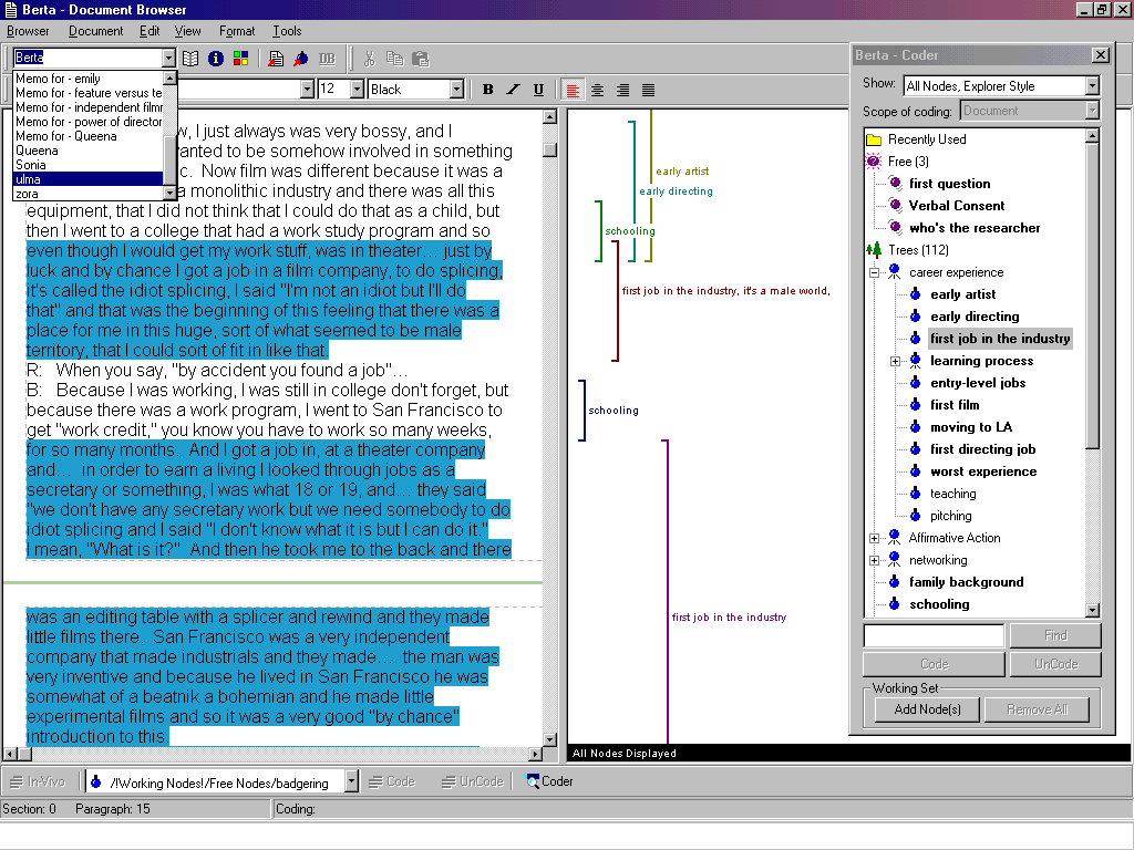 nvivo interview coding